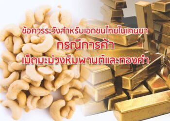 ข้อควรระวังสำหรับเอกชนไทยในเคนยา กรณีการค้าเม็ดมะม่วงหิมพานต์และทองคำ