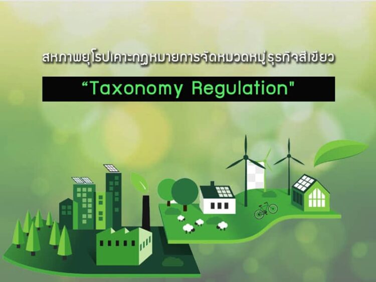 สหภาพยุโรปเคาะกฎหมายการจัดหมวดหมู่ธุรกิจสีเขียว “Taxonomy Regulation”
