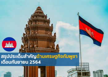 สรุปประเด็นสำคัญด้านเศรษฐกิจกัมพูชา เดือนกันยายน 2564