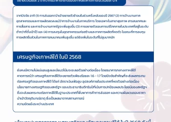 info : สถานการณ์เศรษฐกิจเกาหลีใต้ ในปี 2567 และแนวโน้มในปี 2568