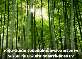 ญี่ปุ่น–อินเดีย จับมือปั้นไผ่เป็นพลังงานชีวภาพ Suzuki ทุ่ม 8 พันล้านดอลลาร์ผลิตรถ EV